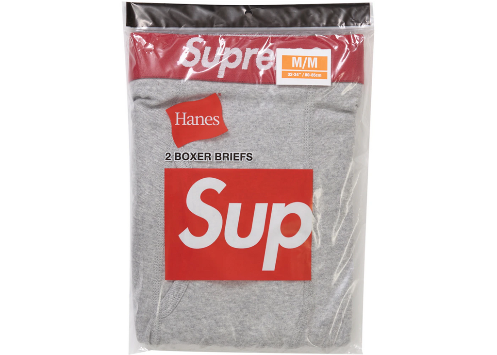 Supreme Hanes Boxer Briefs (2 balenia) Heather Grey