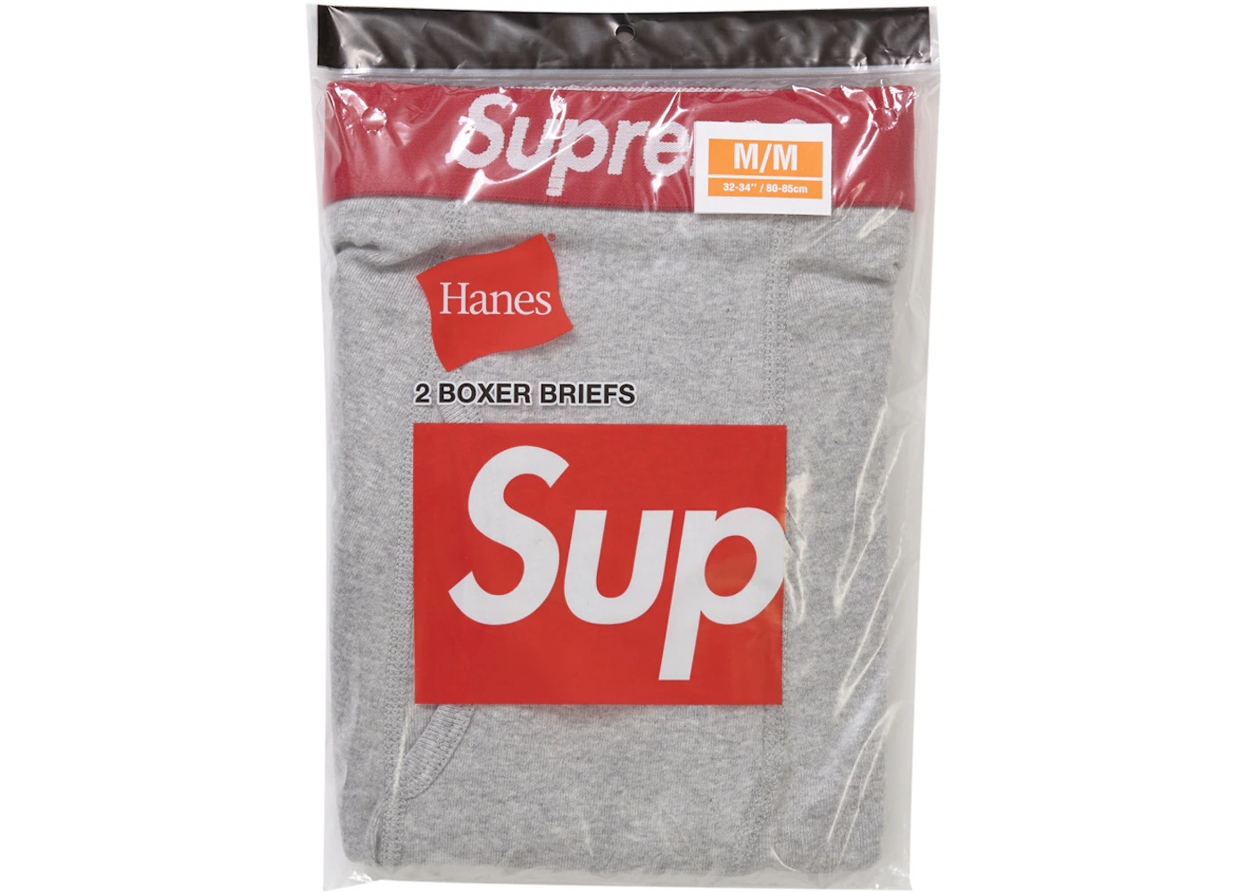 Supreme Hanes Boxer Briefs (2 balenia) Heather Grey