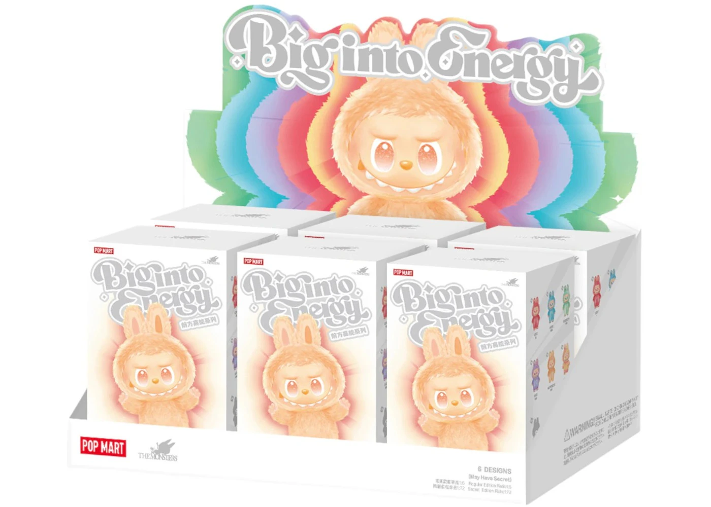 Pop Mart Labubu The Monsters Big into Energy Series Vinyl Plush Pendant Sealed Case (6 Blind Boxes)