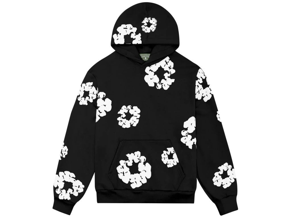 Denim Tears Cotton Wreath Hoodie čierna/biela
