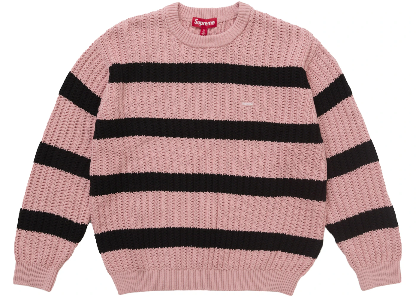 Supreme Loose Gauge Stripe Small Box Sveter ružový
