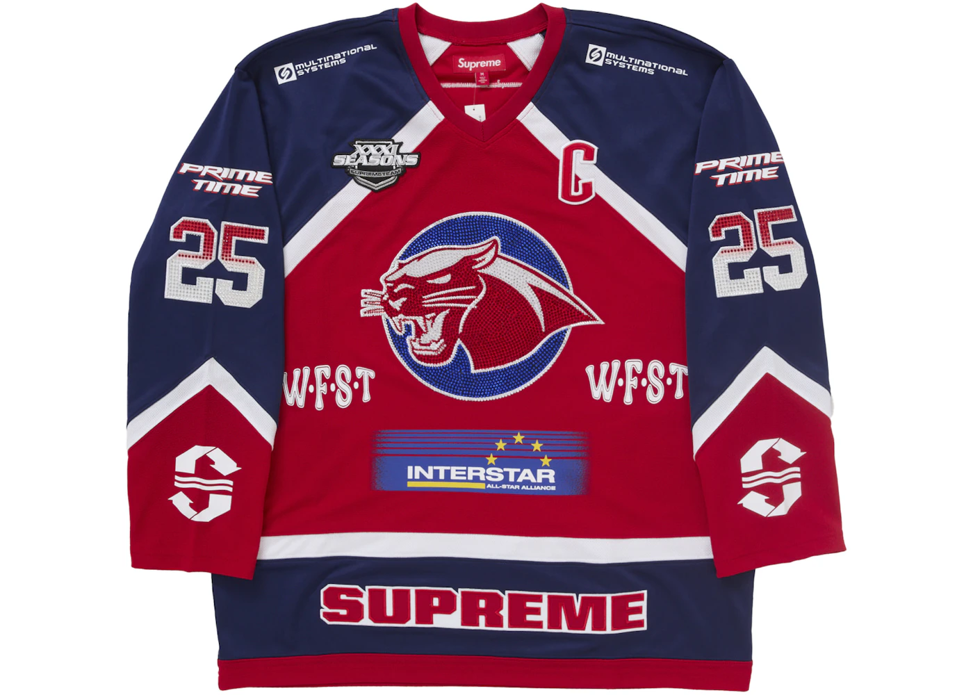 Supreme Rhinestone Hockey dres červený