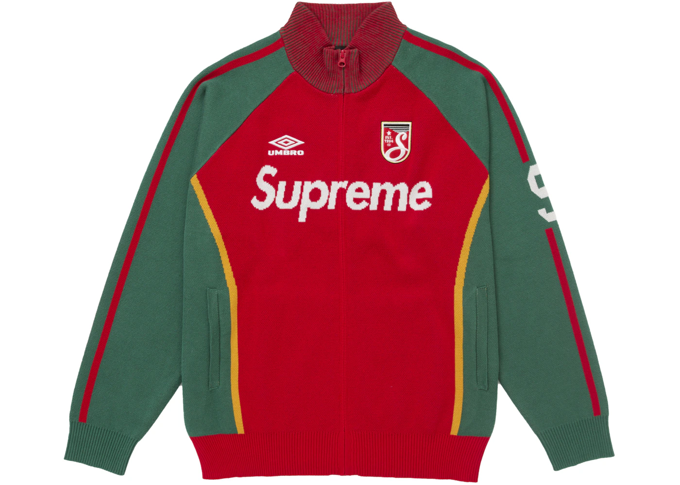 Supreme Umbro Zip Up Sveter červený