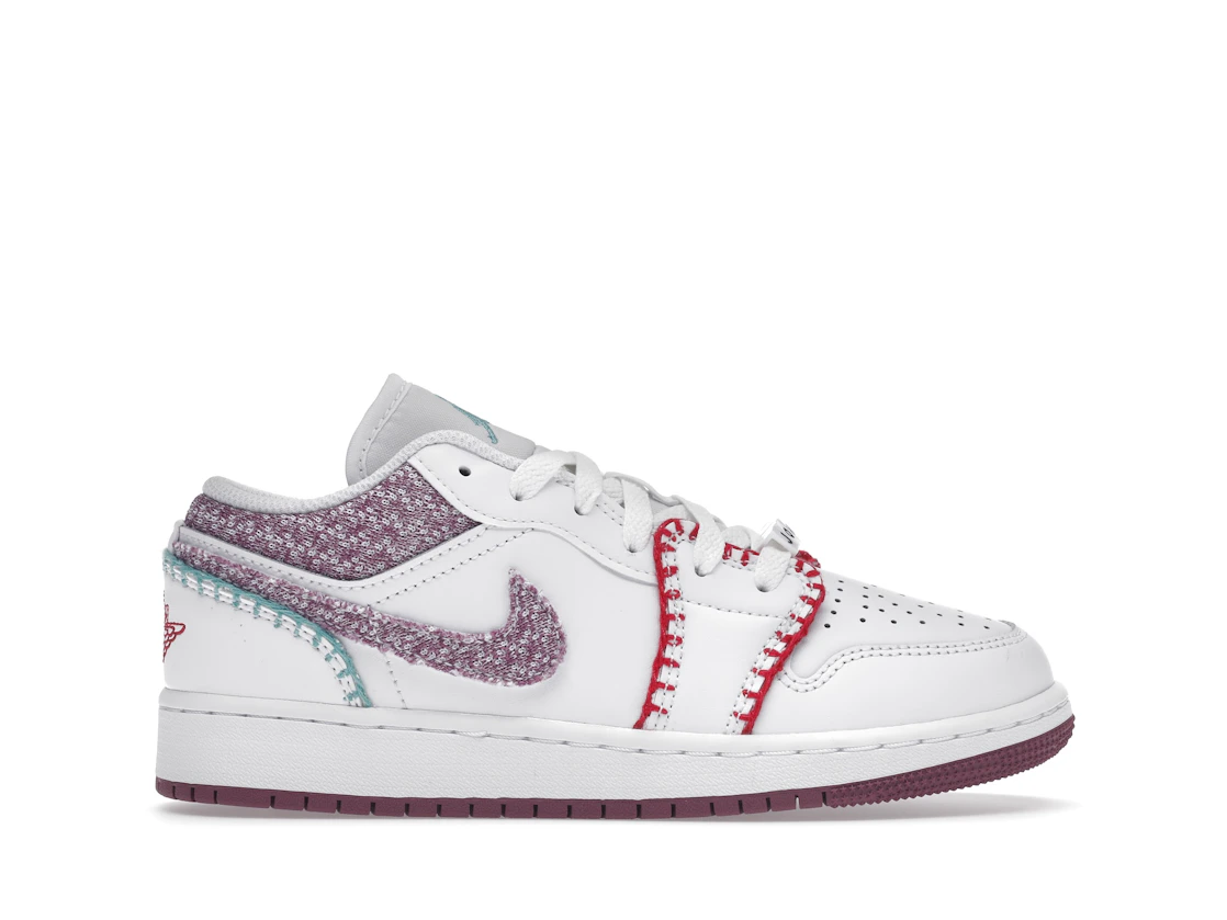 tenisky a boty Air Jordan 1 Low White Light Bordeaux (GS) DM9037-100 ADONIO