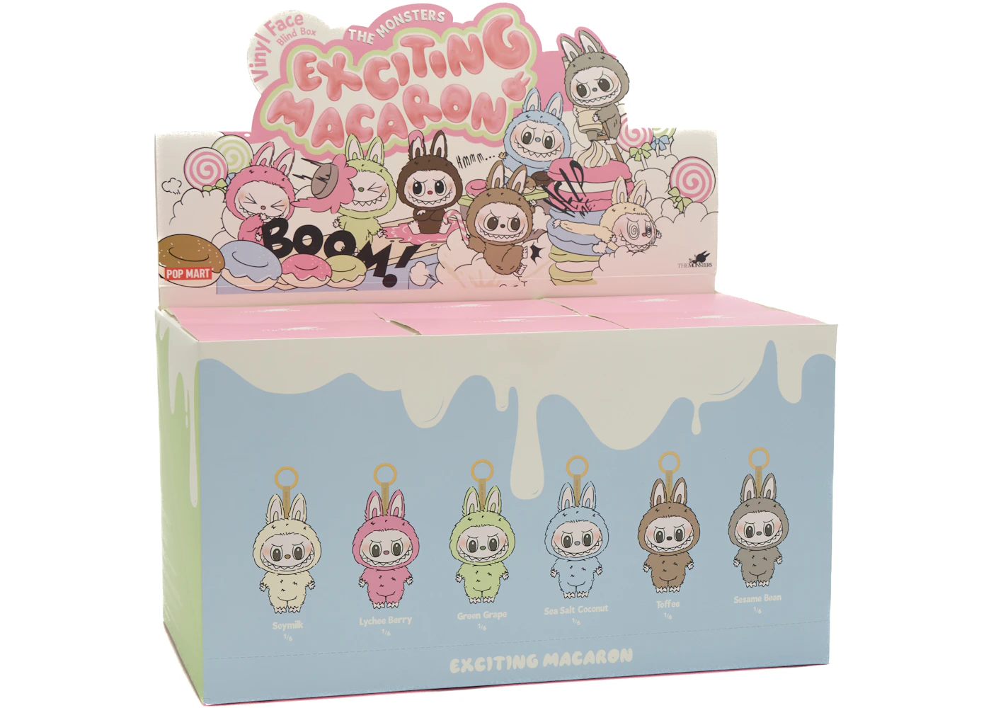 Pop Mart Labubu The Monsters Exciting Macaron Vinyl Face Blind Box Celá sada