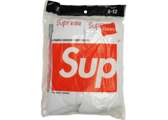 Supreme Hanes Crew Socks (4 balenia) biele
