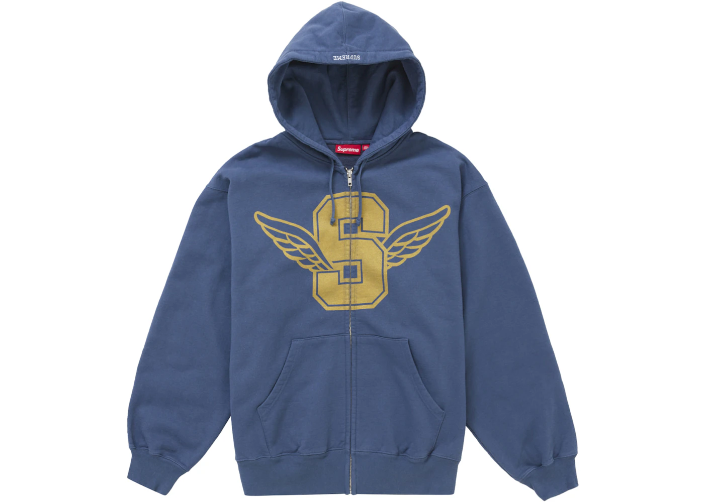 Supreme Wings Zip Up Hooded Mikina Tmavo Modrá