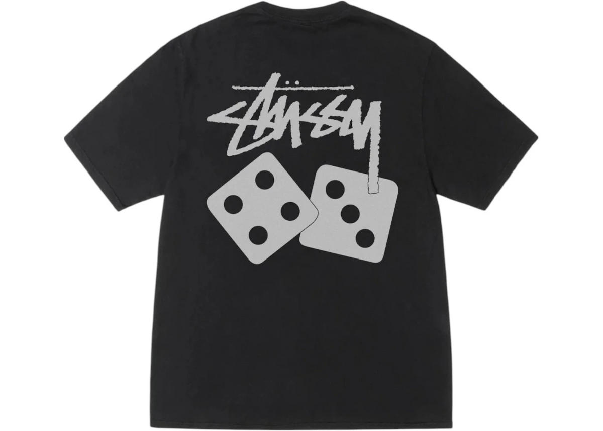 tričko Stussy Dice Pigment Dyed Tee Black ADONIO