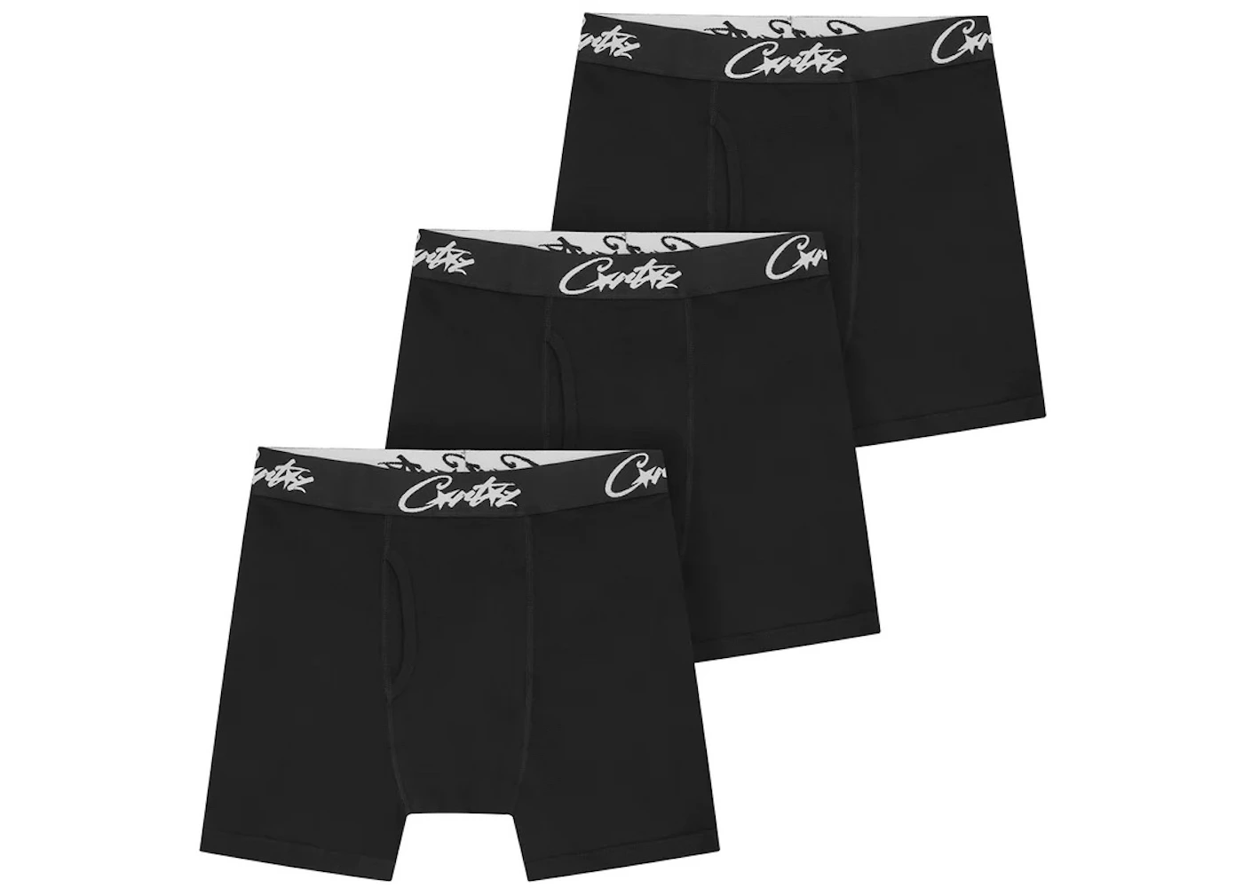 Corteiz Allstarz Boxers (3 balenie) čierne