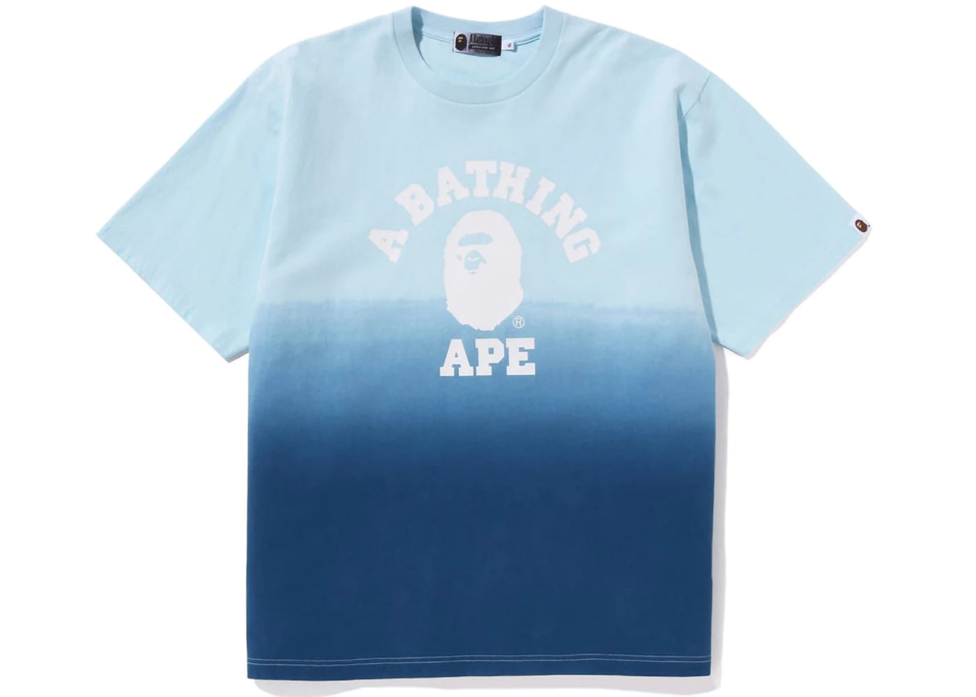 BAPE College Gradation Relaxed Fit tričko modré
