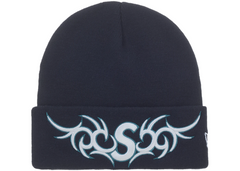Supreme New Era Tribal S Logo Beanie Navy