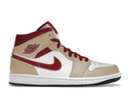 Air Jordan 1 Mid Beige White Red