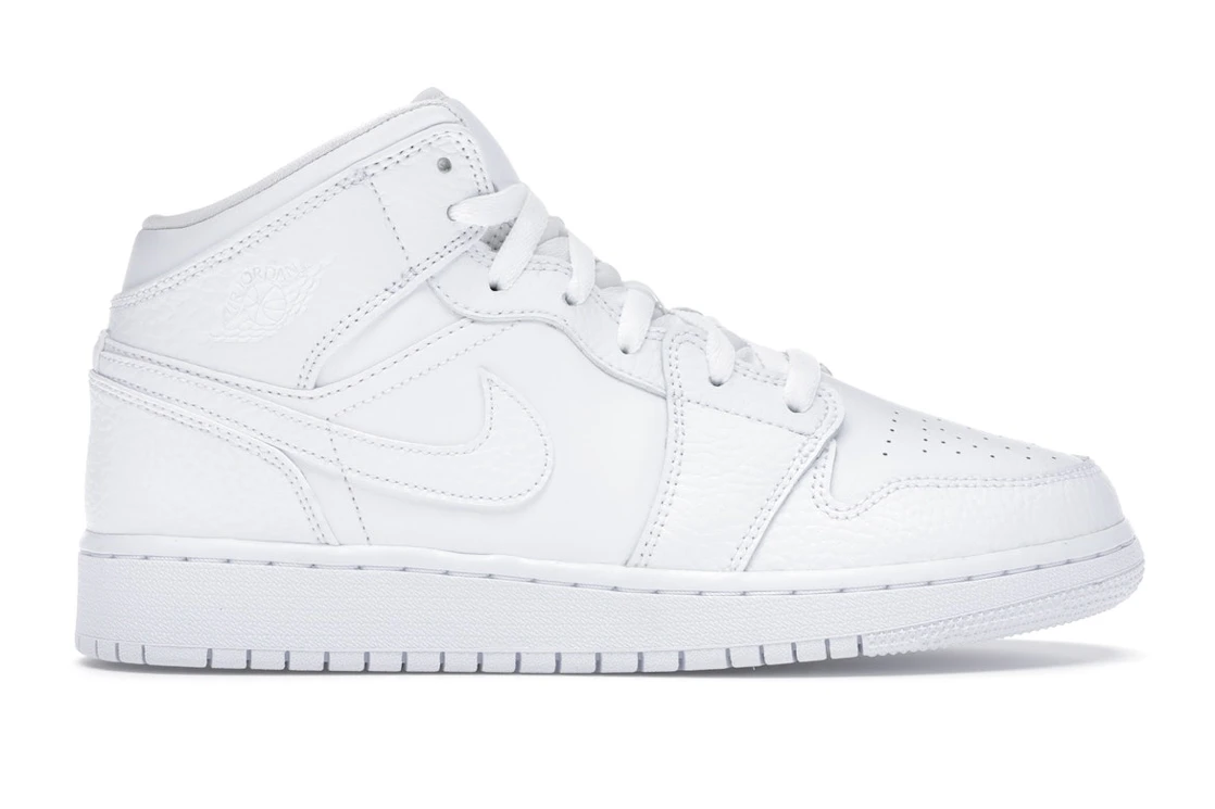 Air Jordan 1 Mid Triple White (GS)