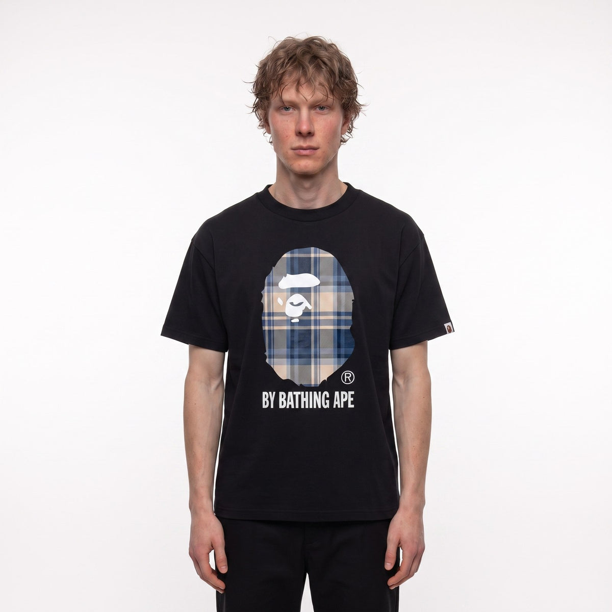 tričko BAPE Check By Bathing Ape T-Shirt Black FW25 1L80-110-022 ADONIO
