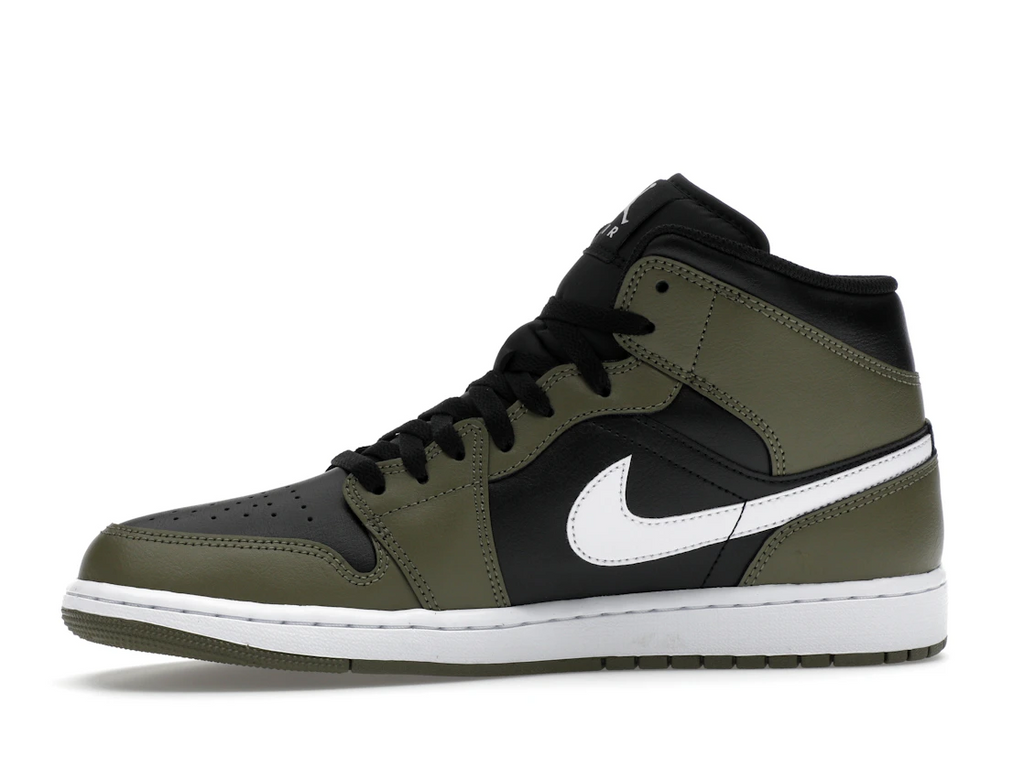 Air Jordan 1 Mid Black White Olive