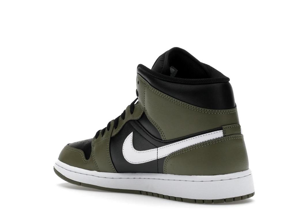 Air Jordan 1 Mid Black White Olive