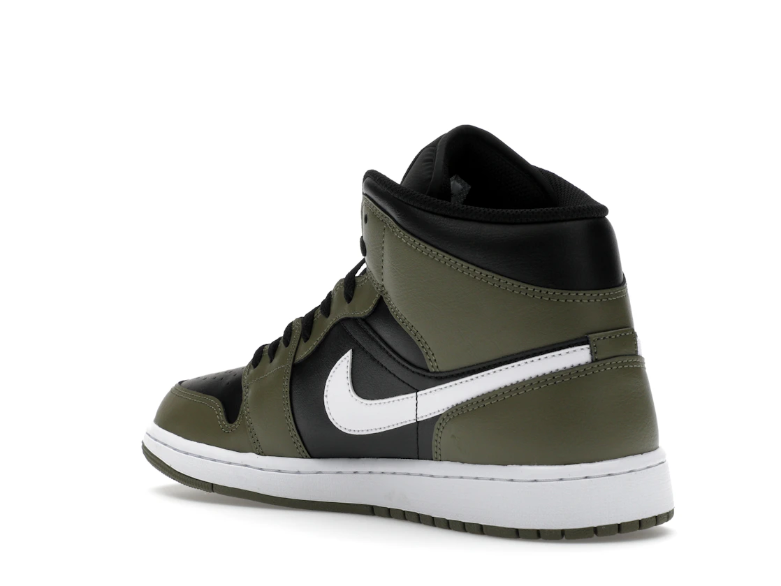 Air Jordan 1 Mid Black White Olive