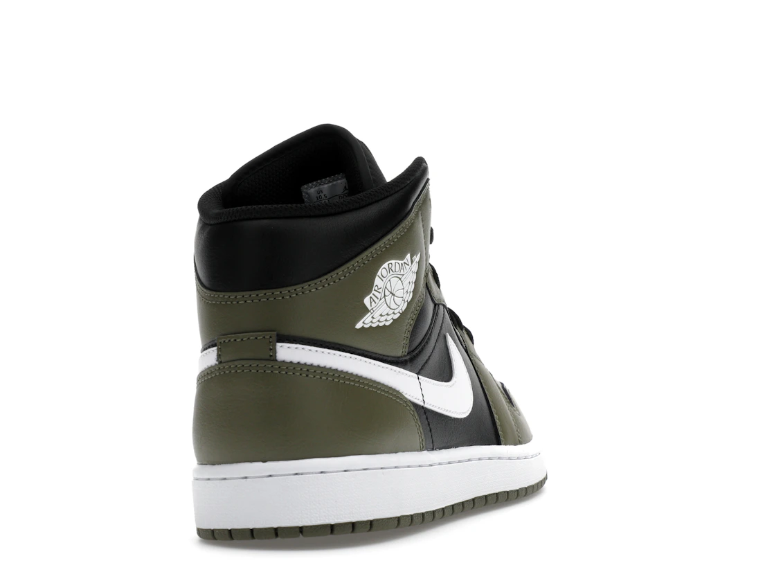 Air Jordan 1 Mid Black White Olive