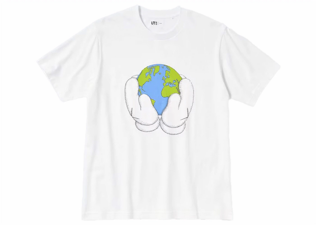 KAWS x Uniqlo Peace For All S/S Grafické tričko (ázijské veľkosti) biele