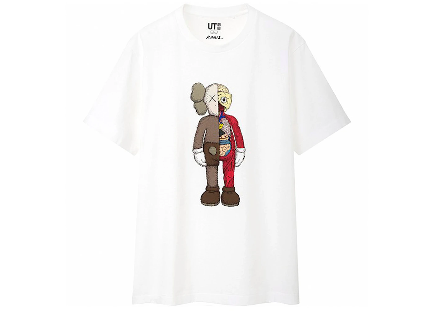 KAWS x Uniqlo Flayed Tee (americké číslovanie) biela