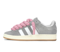 Adidas Campus 00s Sivé hrubé šnúrky Ružové