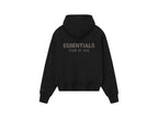Fear of God Essentials Classic S25 Zip-Up Hoodie Lesklá čierna ako uhoľ