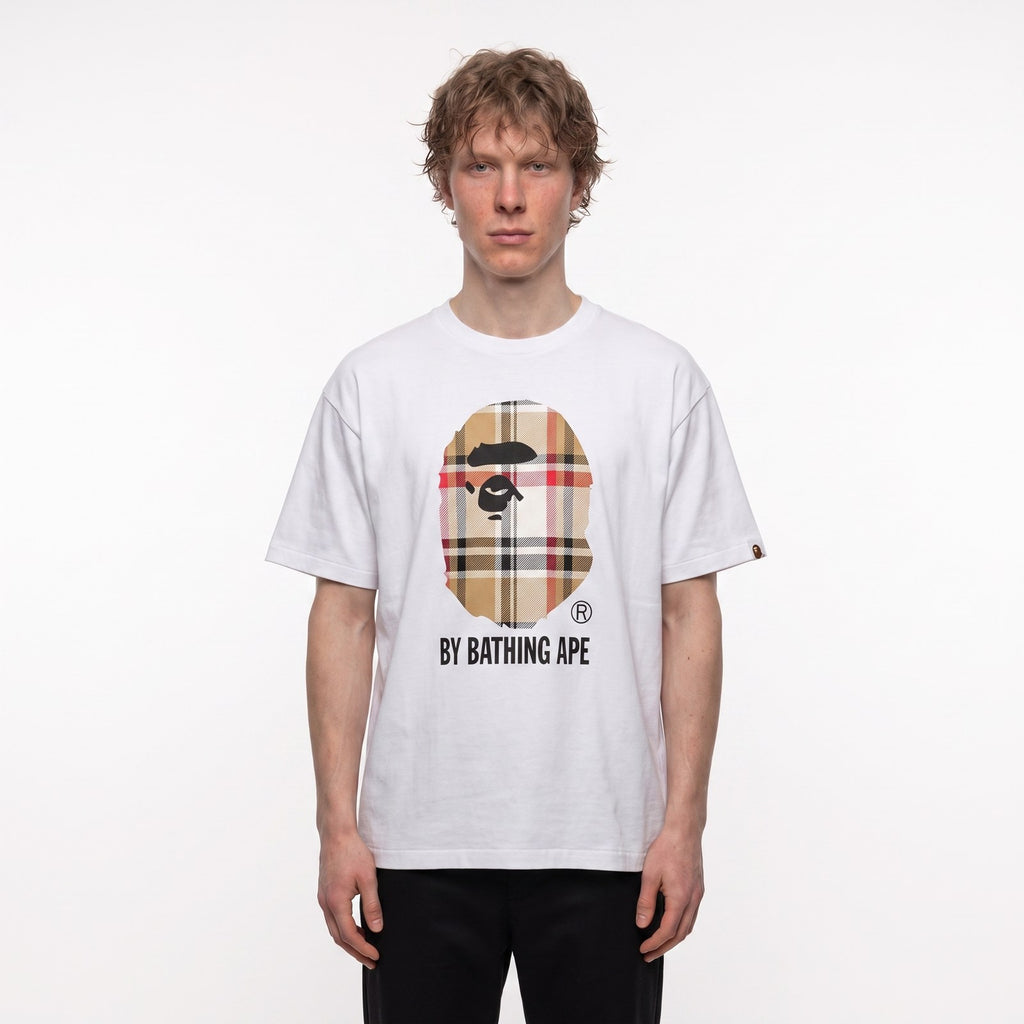 tričko BAPE Check by Bathing T-Shirt White/Beige ADONIO