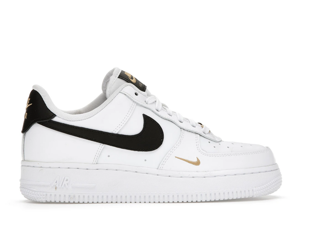 tenisky a boty Nike Air Force 1 Low '07 Essential White Black Gold Mini Swoosh (W) CZ0270-102 ADONIO