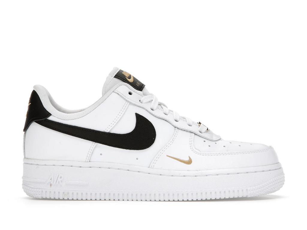 tenisky a boty Nike Air Force 1 Low '07 Essential White Black Gold Mini Swoosh (W) CZ0270-102 ADONIO