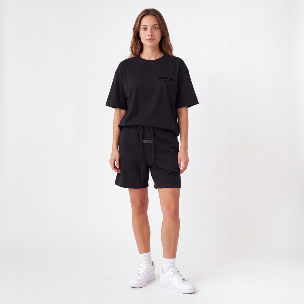 Fear of God Essentials S22 Stretch Black Limo - Letní set ADONIO