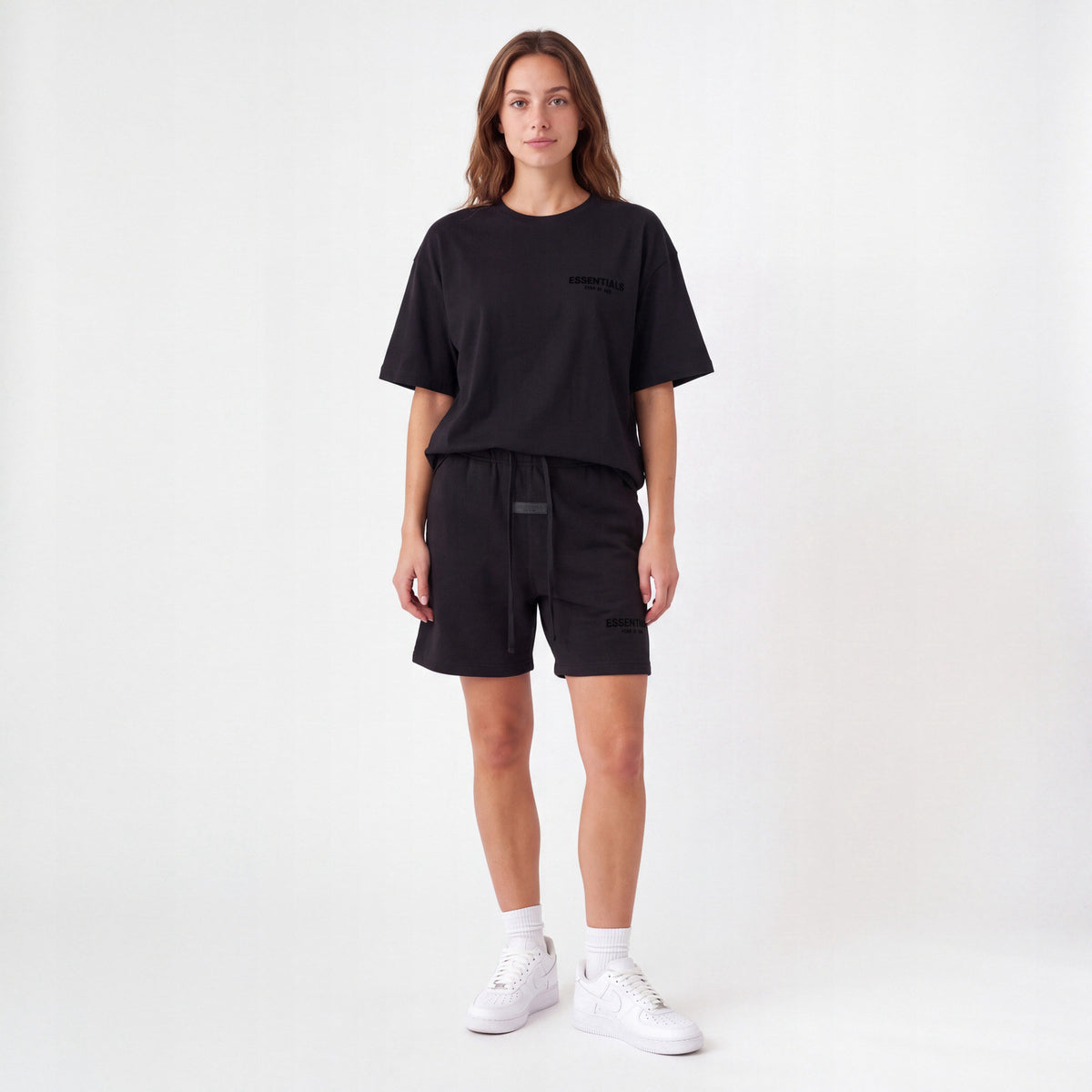 Fear of God Essentials S22 Stretch Black Limo - Letní set ADONIO