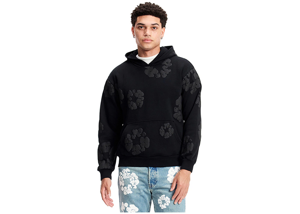 Denim Tears Cotton Wreath Mikina s kapucňou čierna monochromatická