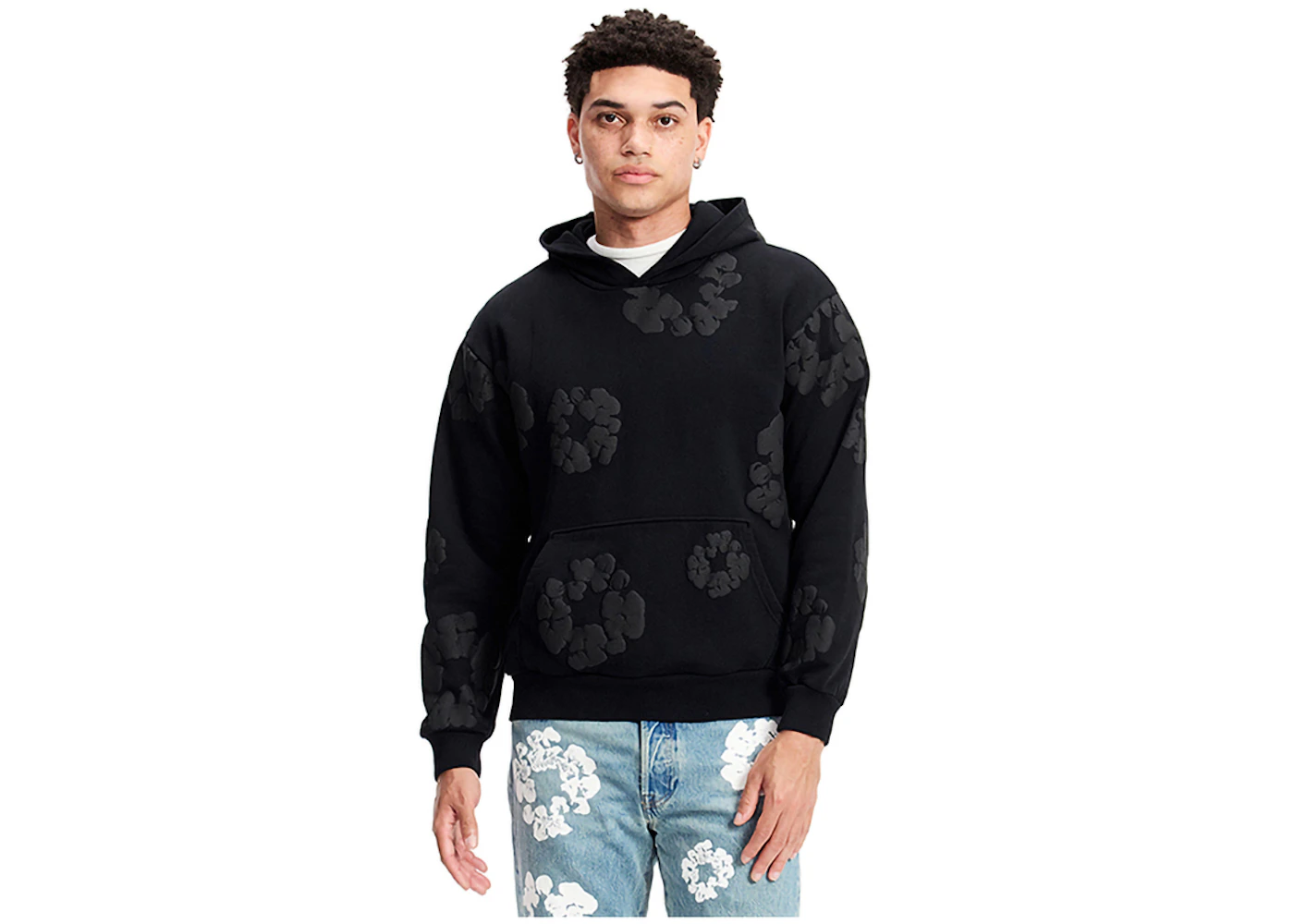 Denim Tears Cotton Wreath Mikina s kapucňou čierna monochromatická