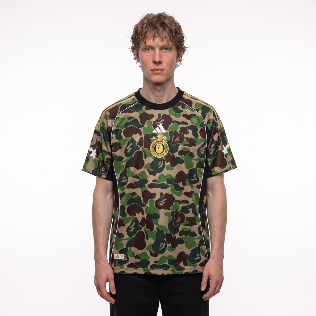 tričko adidas x BAPE Football Graphic Slim Jersey T-shirt Green KB2202 ADONIO