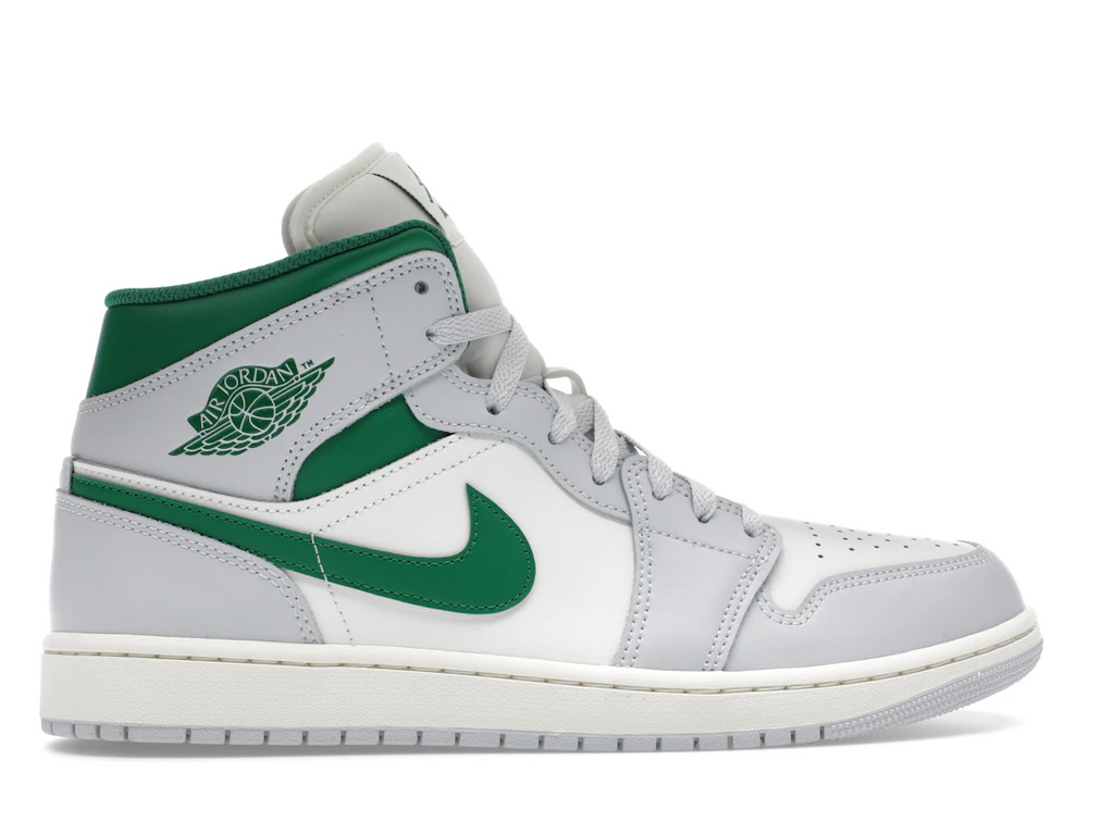 Jordan 1 Mid White Pure Platinum Pine Green