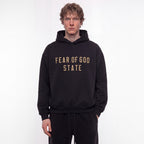 Fear of God Essentials Hoodie FW24 Black Yellow State ADONIO