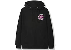 Anti Social Social Club x Fragment Pink Bolt Hoodie Black