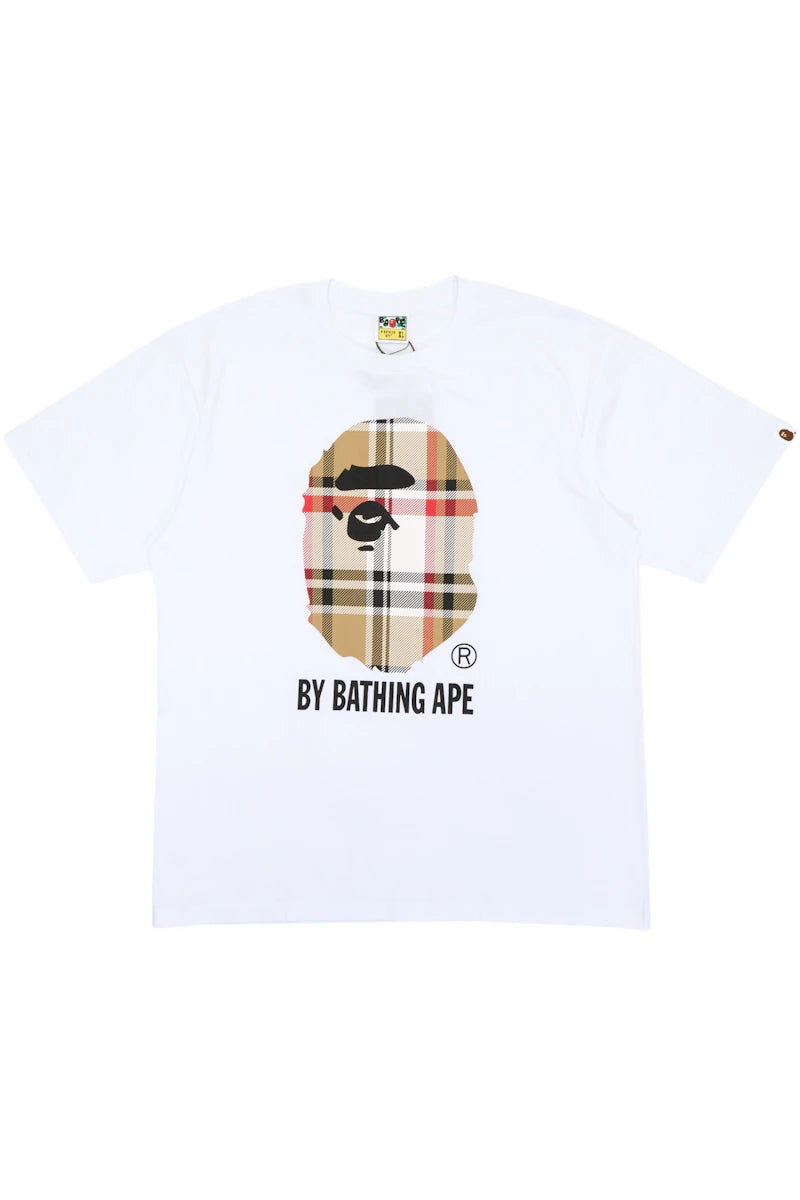 tričko BAPE Check by Bathing T-Shirt White/Beige ADONIO
