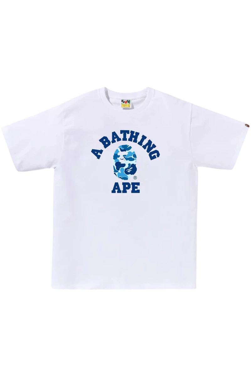 tričko BAPE ABC Camo College T-Shirt White/Blue SS25 1L30-110-005 ADONIO