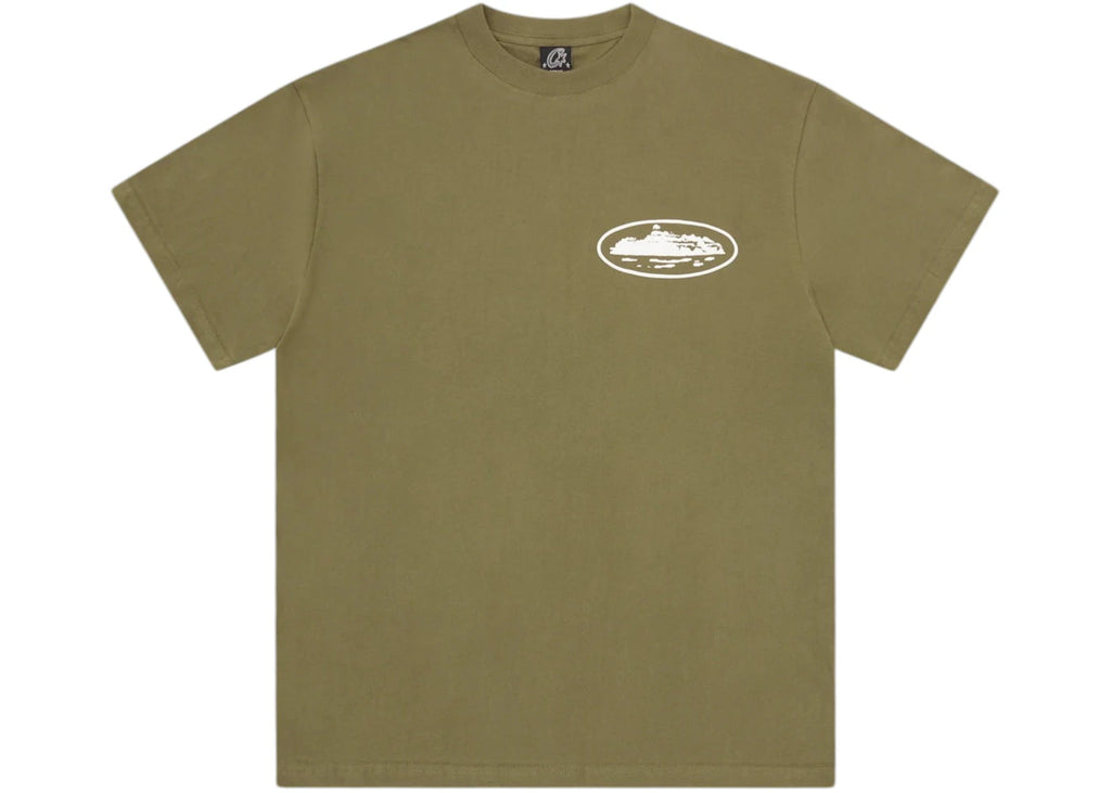 Corteiz Island Puff Print Tee Olive