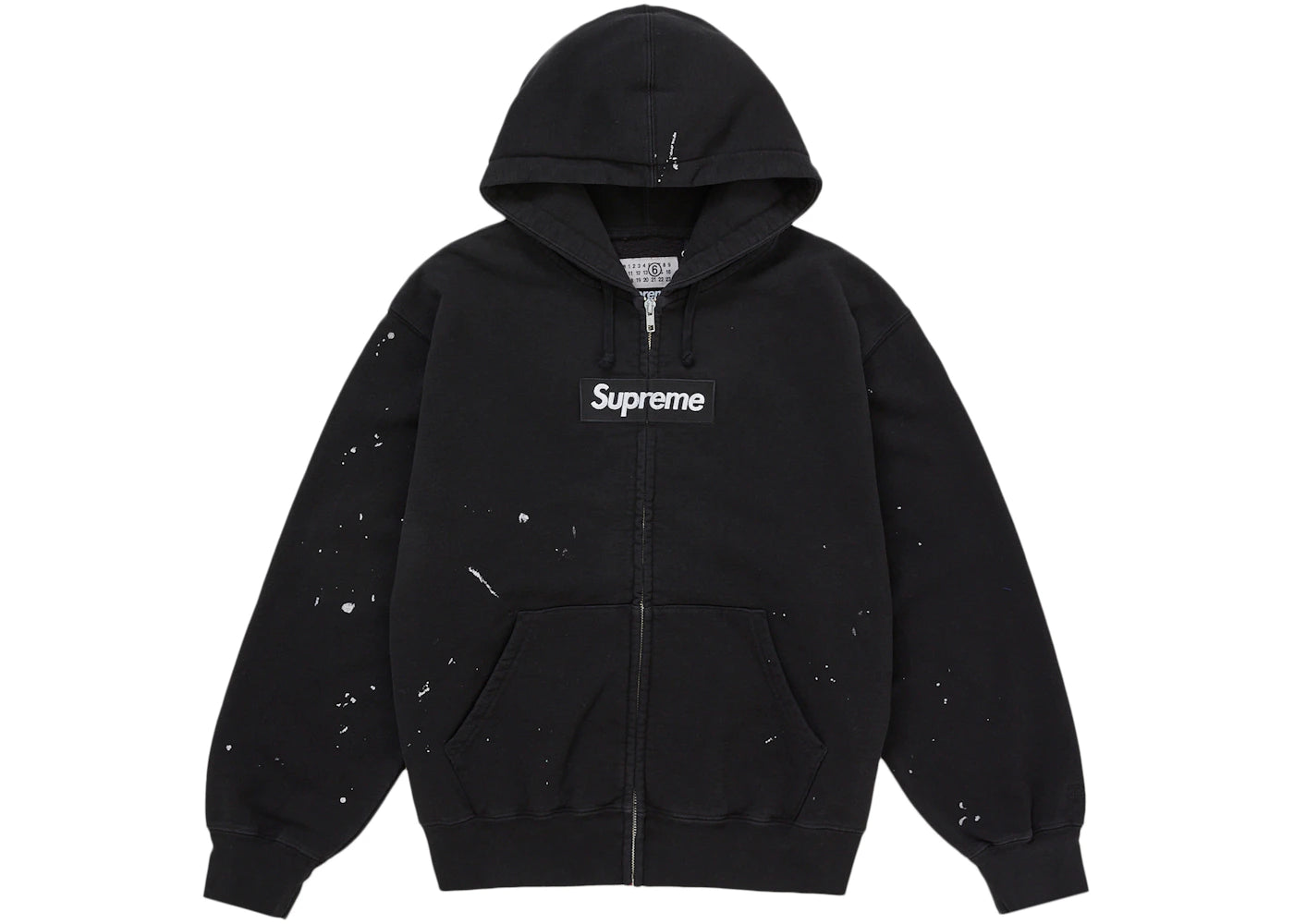 Supreme MM6 Maison Margiela Box Logo Zip Up Hooded Sweatshirt Black ADONIO
