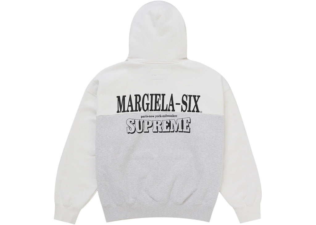 Supreme MM6 Maison Margiela Eagle Zip Up Hooded Sweatshirt White ADONIO