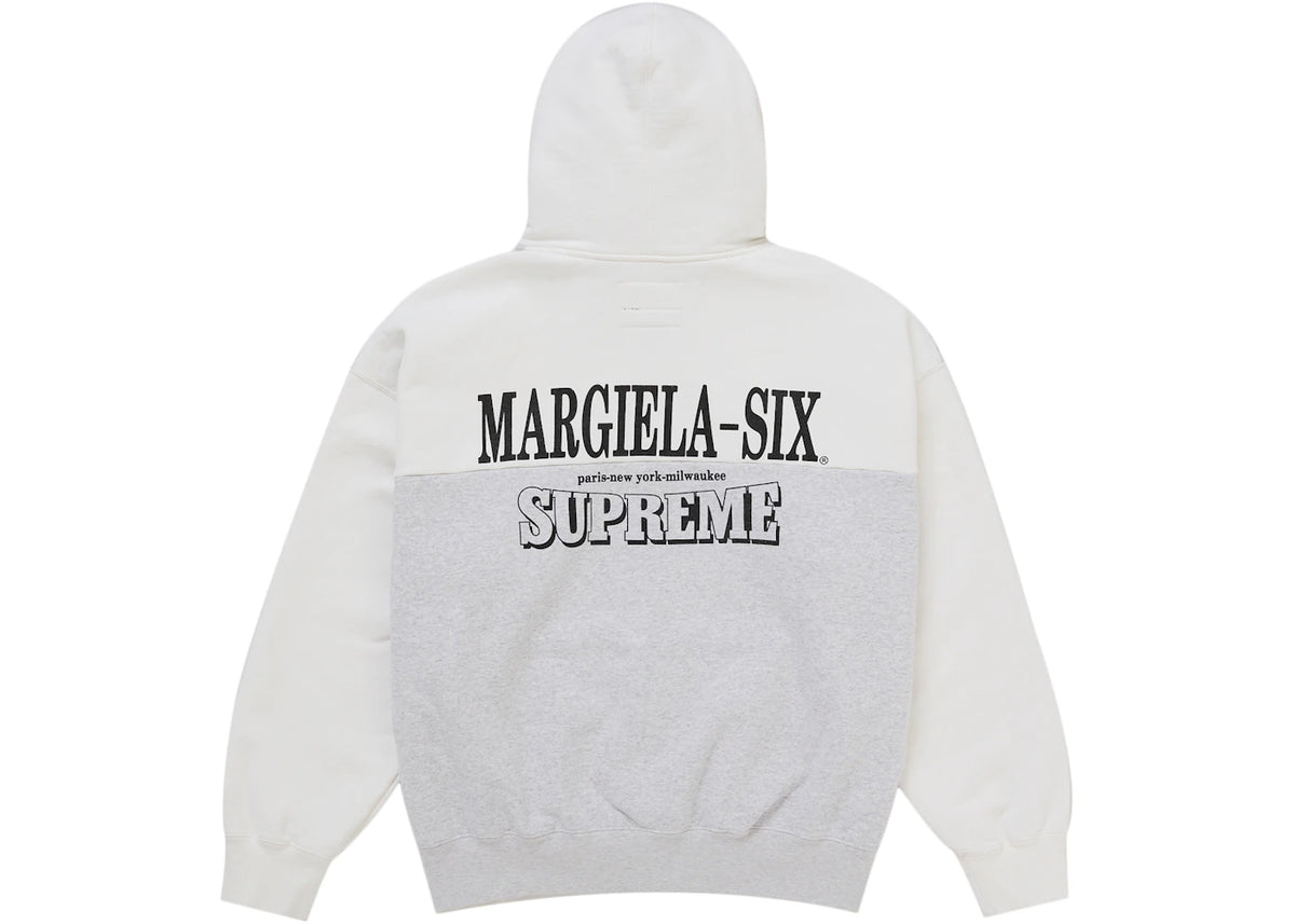Supreme MM6 Maison Margiela Eagle Zip Up Hooded Sweatshirt White ADONIO