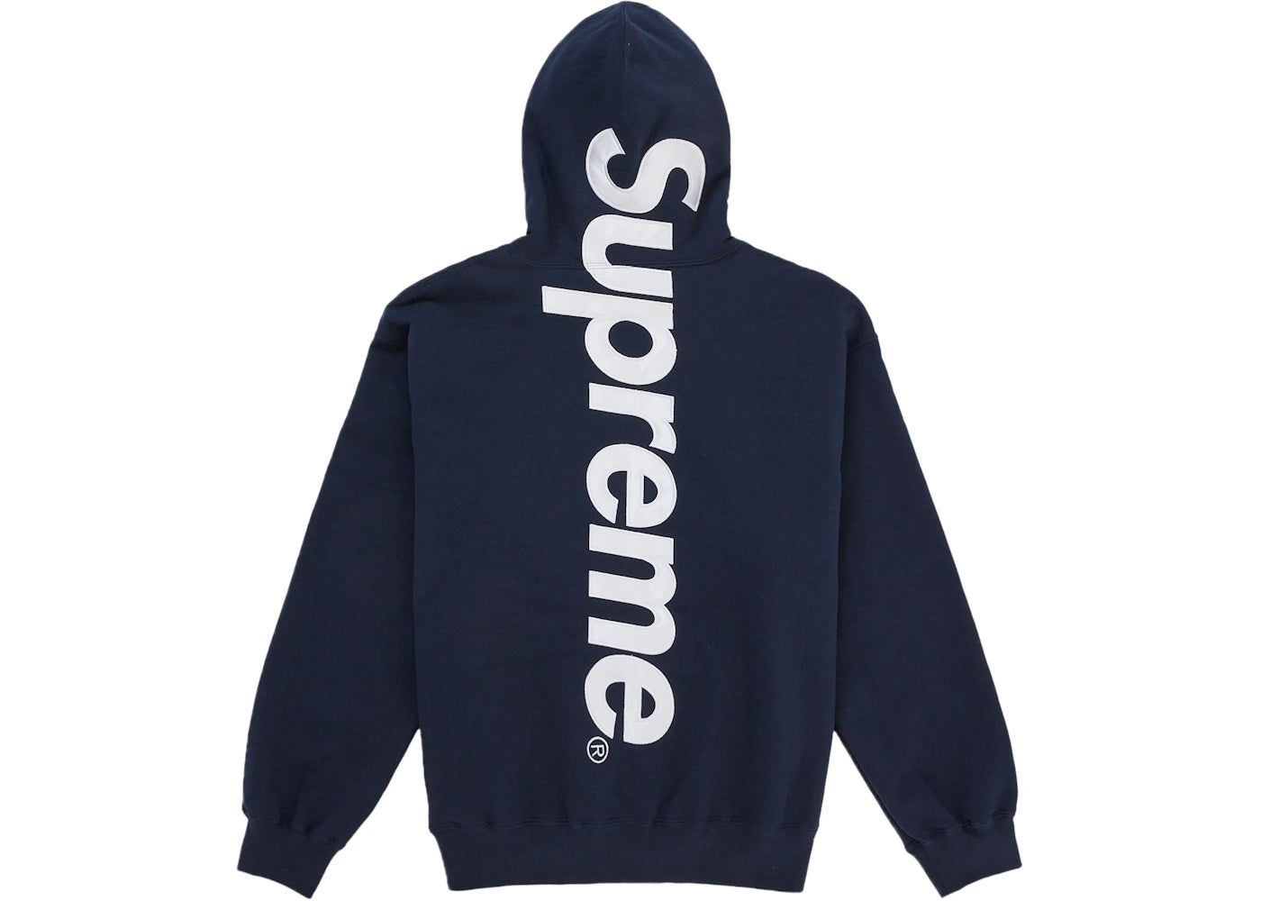 Supreme Satin Applique Hooded Sweatshirt (SS26) Washed Navy ADONIO