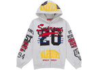 Supreme Warriors Applique Zip Up Hooded Sweatshirt Ash Grey