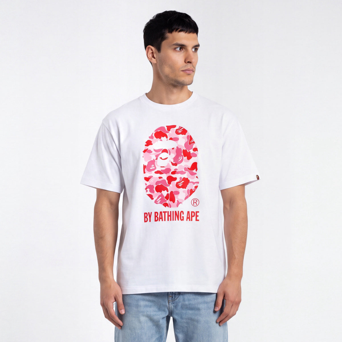 tričko BAPE ABC Camo By Bathing Ape T-Shirt White/Pink SS25 1L30-110-007 ADONIO