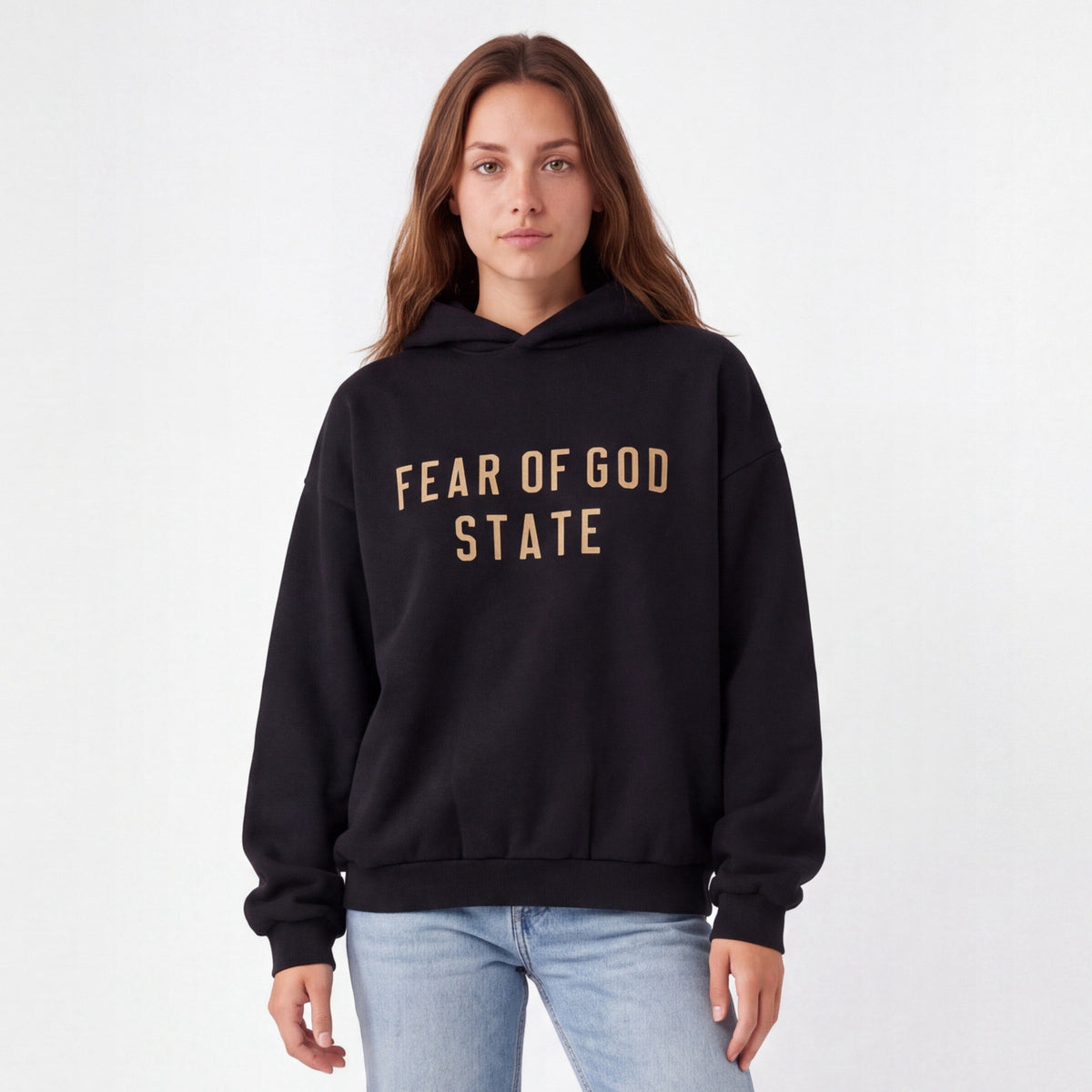 Fear of God Essentials Hoodie FW24 Black Yellow State ADONIO