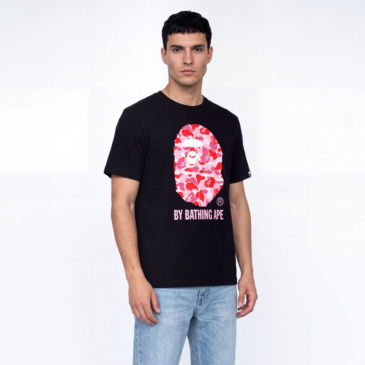tričko BAPE ABC Camo By Bathing Ape T-Shirt Black/Pink SS25 1L30-110-007 ADONIO