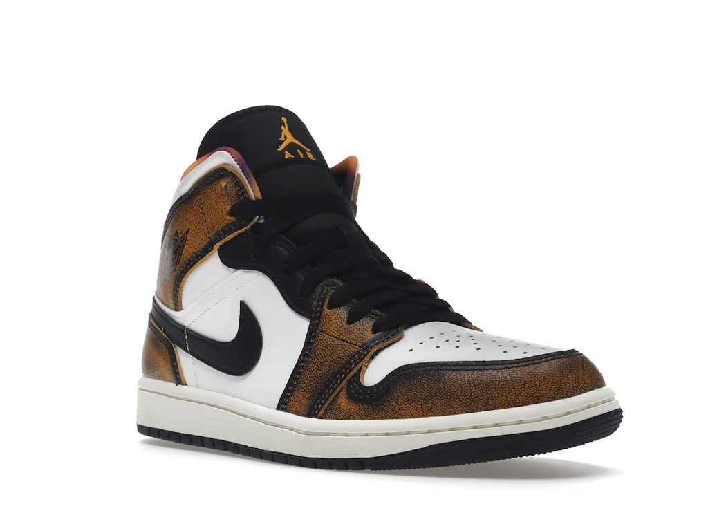 Jordan 1 Mid SE Orange Wear Away