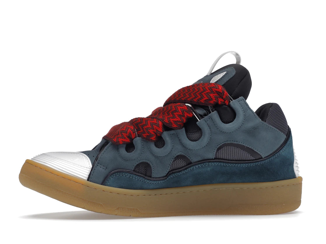 Lanvin Kožená obuv Curb Modrošedá